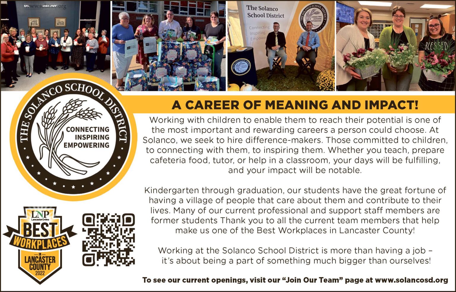 Solanco School District Named One of Lancaster County's Best Workplaces