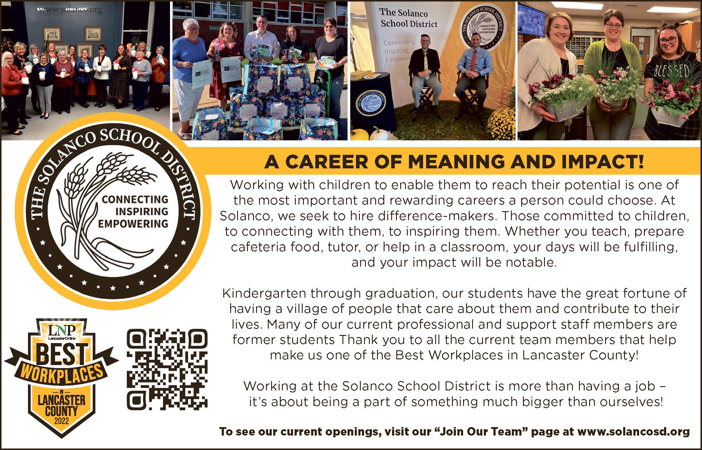 Solanco School District Named One of Lancaster County's Best Workplaces